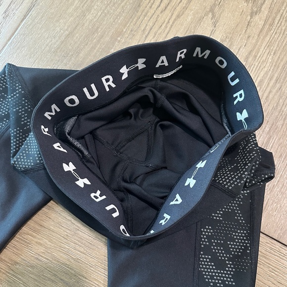 Under Armour Heat Gear Compression Crop Leggings Size Medium Black - Picture 5 of 8